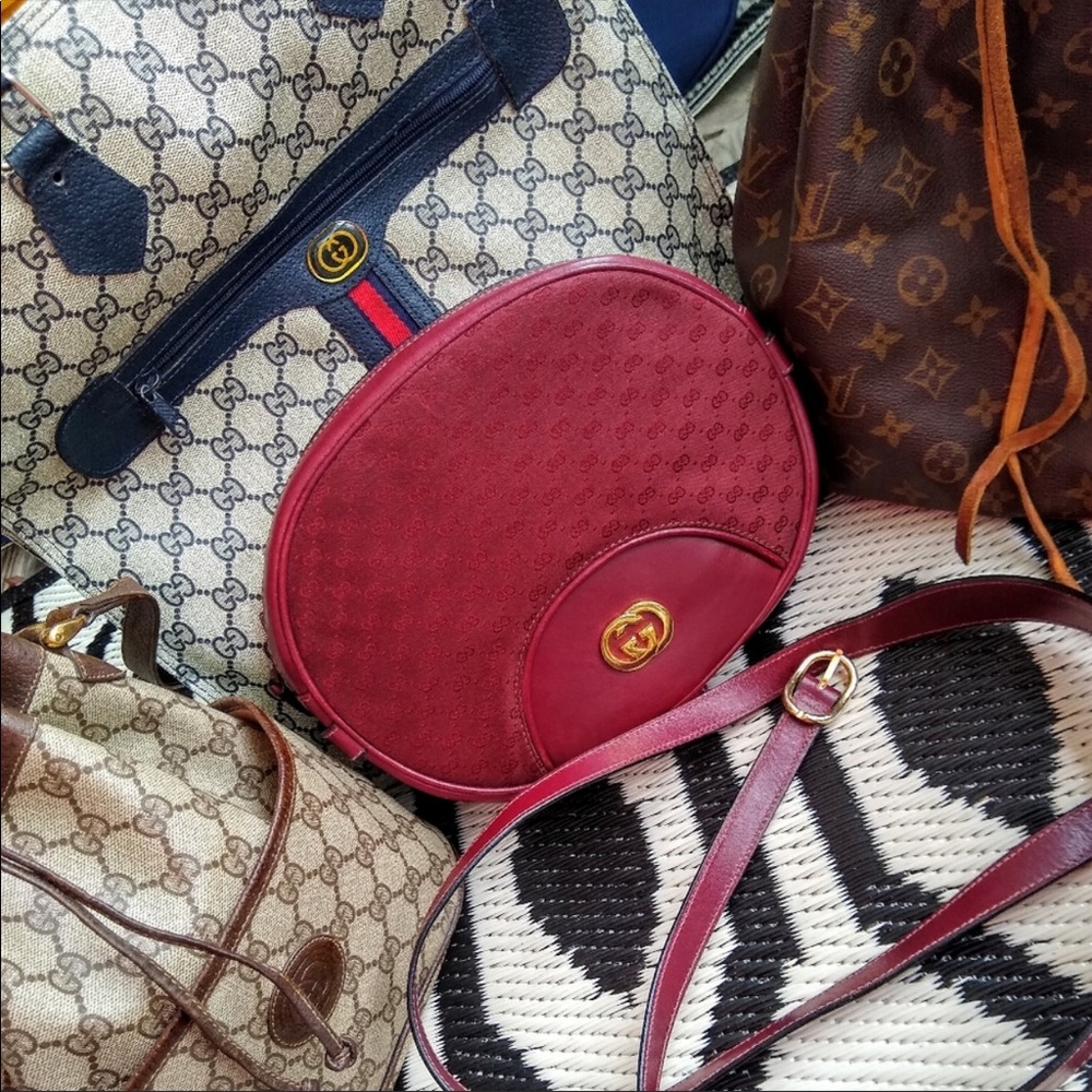 GUCCI vintage GG plus logo red bag shoulder purse